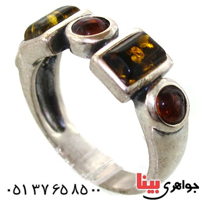 انگشتر کهربا درجه یک زنانه شیک