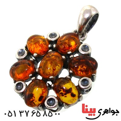گردنبند کهربا درجه یک مدل گل