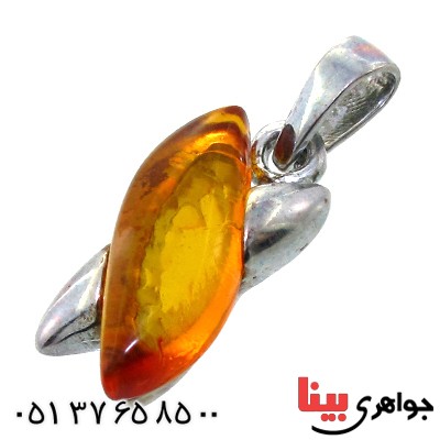 گردنبند کهربا درجه یک مدل برگ گل