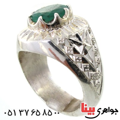 انگشتر زمرد زامبیا درشت مردانه فاخر