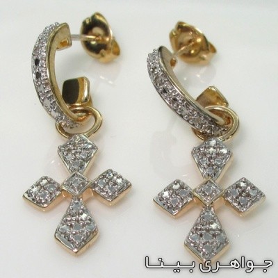 گوشواره الماس طرح بعلاوه