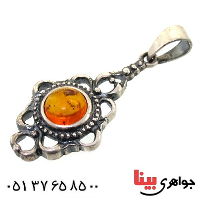 گردنبند کهربا زنانه مدل فرح