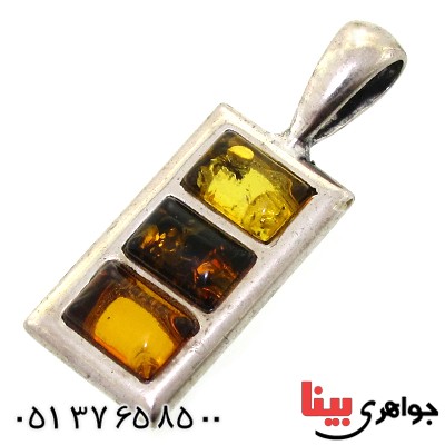 گردنبند کهربا زنانه مدل مستطیلی سه رنگ