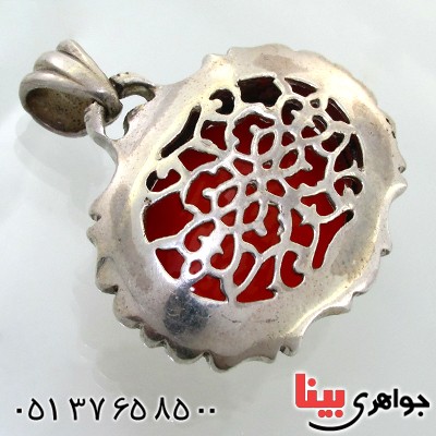 گردنبند عقیق یمنی درشت با حکاکی یا علی _کد:1636