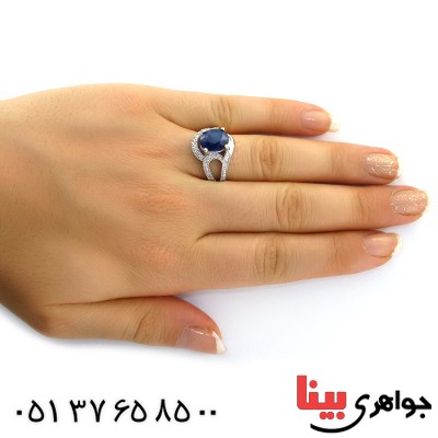 انگشتر یاقوت کبود زنانه رادیوم لوکس مدل توران _کد:11530