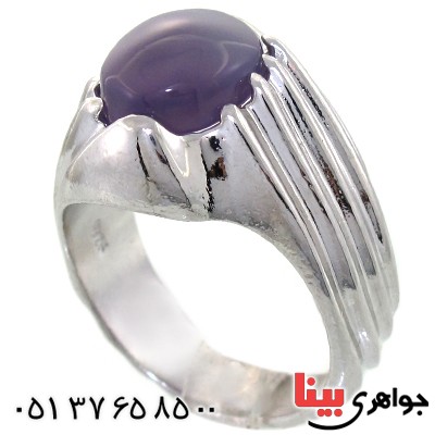 انگشتر عقیق یمنی کبود مردانه خوشرنگ