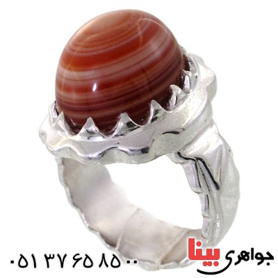 انگشتر عقیق باباقوری چند پوسته مردانه درشت
