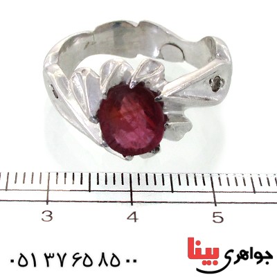 انگشتر یاقوت سرخ و الماس مردانه _کد:11553