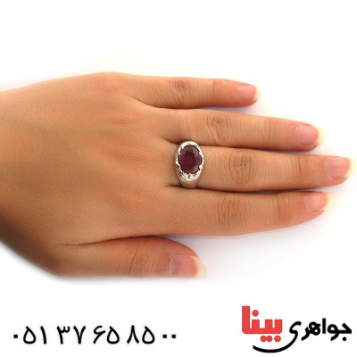 انگشتر یاقوت سرخ درشت مدل موج _کد:11565