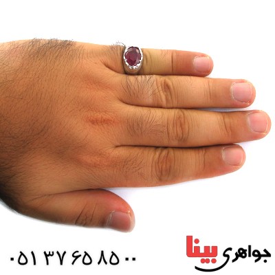انگشتر یاقوت سرخ درشت مدل موج _کد:11565