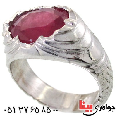 انگشتر یاقوت سرخ درشت مدل موج