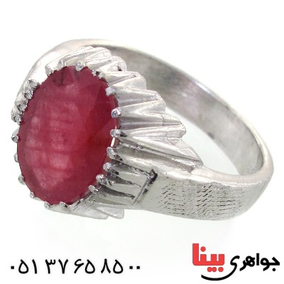 انگشتر یاقوت سرخ درشت دور چنگی مدل کلاسیک _کد:11567