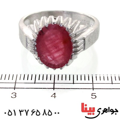 انگشتر یاقوت سرخ درشت دور چنگی مدل کلاسیک _کد:11567