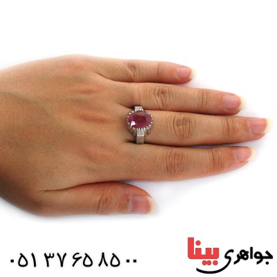 انگشتر یاقوت سرخ درشت دور چنگی مدل کلاسیک _کد:11567