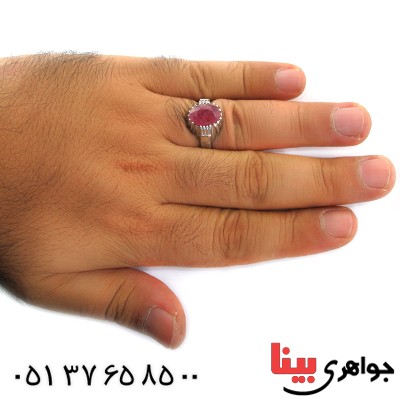 انگشتر یاقوت سرخ درشت دور چنگی مدل کلاسیک _کد:11567