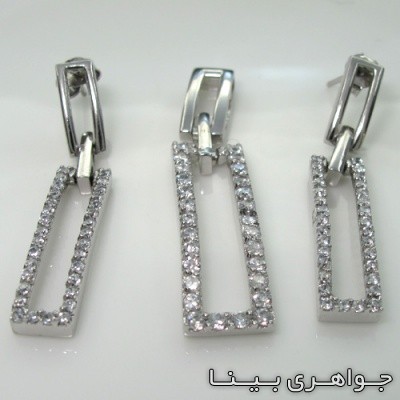 سرویس نقره مستطیل دور جواهری