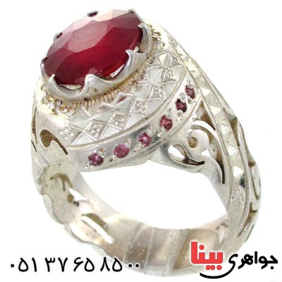 انگشتر یاقوت سرخ خون کبوتری مردانه با شکوه _کد:1660