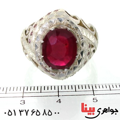 انگشتر یاقوت سرخ خون کبوتری مردانه با شکوه _کد:1660