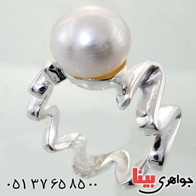 انگشتر مروارید زنانه درشت مدل پیچک _کد:11595