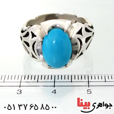 انگشتر فیروزه نیشابوری عجمی ناب مردانه شیک _کد:1674