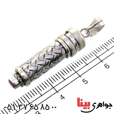 گردنبند نقره لوله حرز مخفی دست ساز با نگین سوارسکی _کد:11617