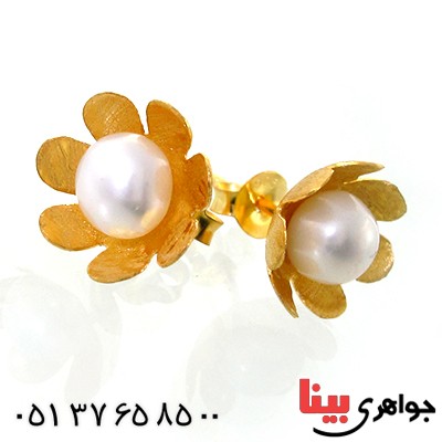 گوشواره مروارید زنانه مدل گل