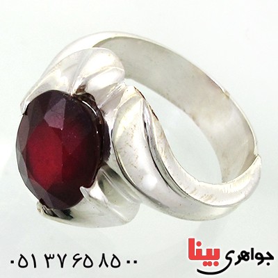 انگشتر یاقوت سرخ مردانه درشت مدل نوین _کد:11660