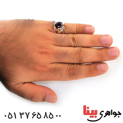 انگشتر یاقوت سرخ مردانه درشت مدل نوین _کد:11660