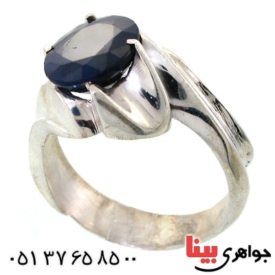 انگشتر یاقوت کبود مردانه درشت عالی