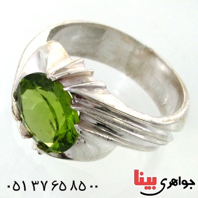 انگشتر زبرجد مردانه مورب
