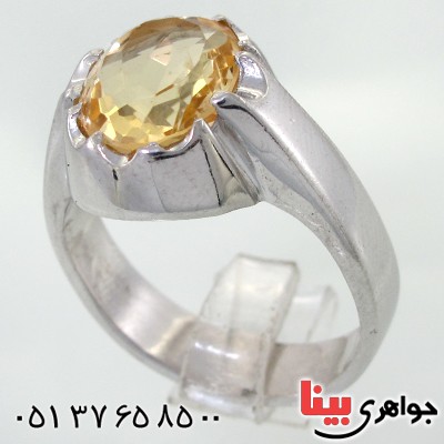 انگشتر سیترین درشت مدل نوین