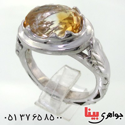 انگشتر سیترین درشت طرح صفوی