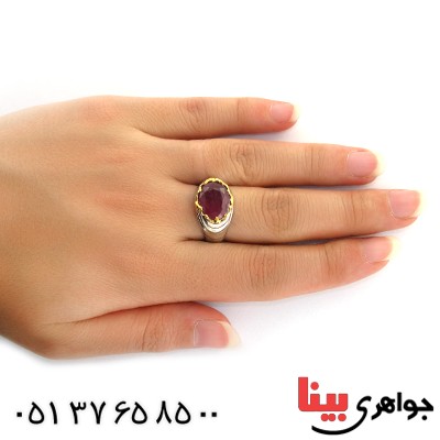 انگشتر یاقوت سرخ مدل موج _کد:11735