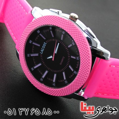 زیورآلات کادویی ساعت اسپرت برند lacoste رنگ صورتی